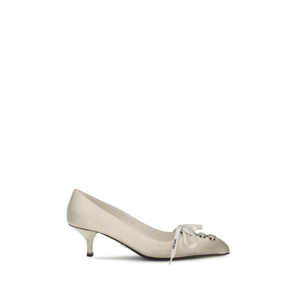 Prada Women Lace-Up Antique-Finish Leather Pumps